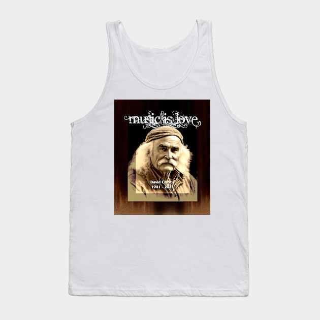 David Crosby No. 1: 1941 - 2023, Rest in Peace (RIP) Tank Top by Puff Sumo